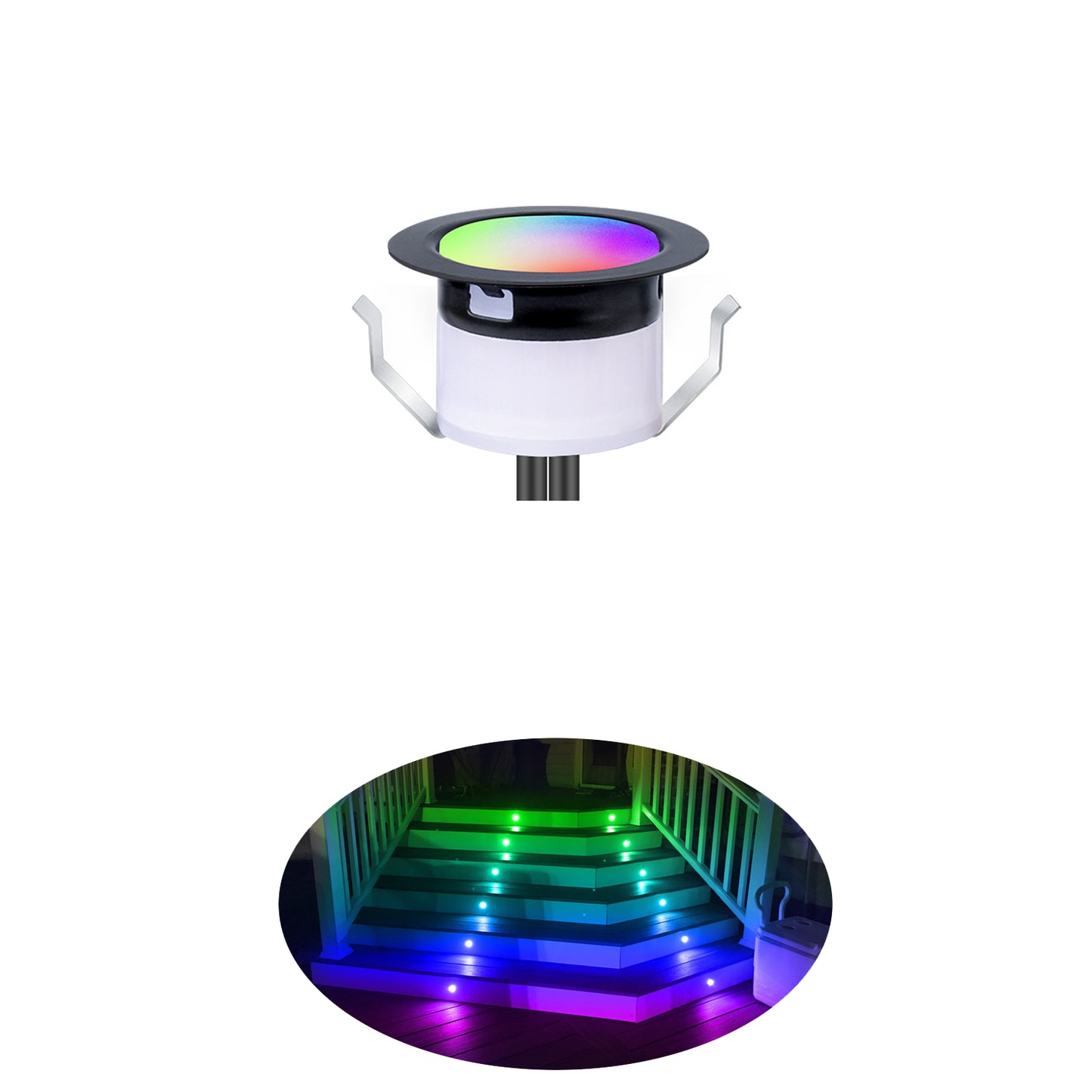 WIFI/Bluetooth 31mm 12V Digital WS2814A IC Pixel Light RGB Symphony Outdoor Christmas Garden Spotlight LED Deck Step Lighting