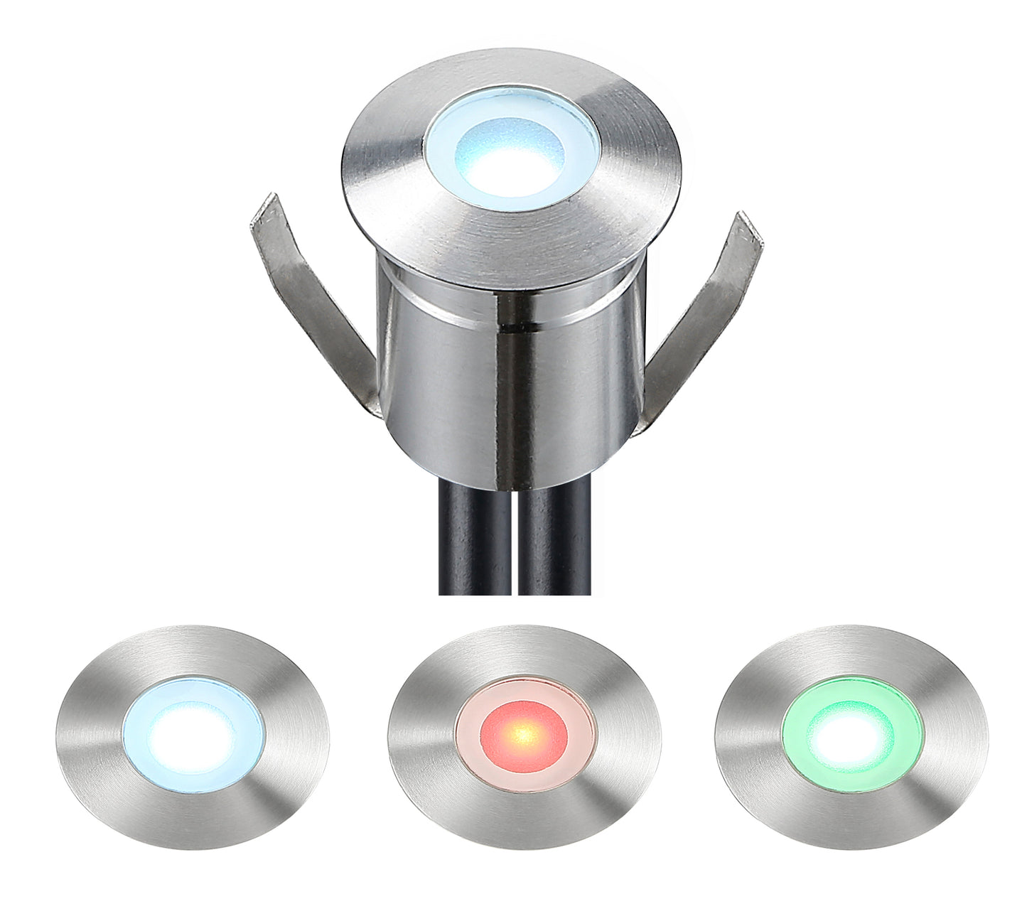 FVTLED Low Voltage LED Deck Light Kit D22 Φ0.87" Waterproof Outdoor Garden Patio Stairs Landscape Decor Lamp LED In-ground Lighting Stainless Steels Warm White / RGB