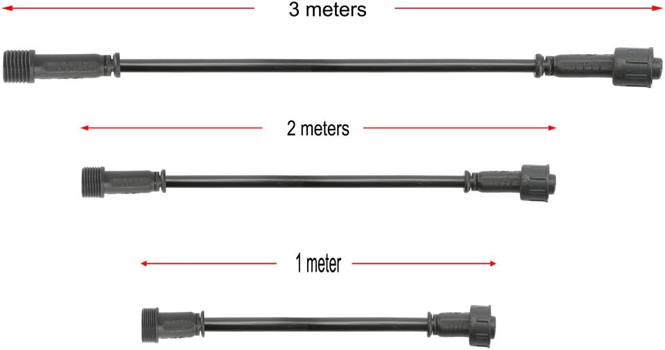 FVTLED Pack of 5, 1m 2m 3m 3.28ft 6.56ft 9.84ft 2Pin 4Pin 5Pin Extension Cable Wire with Male and Female Connectors at Both Ends Only for Single Color LED Deck Light