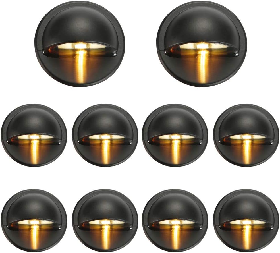 FVTLED WIFI Control Warm White / RGB Low Voltage LED Deck Lights kit Φ1.38 Outdoor Garden Yard Decoration Lamp Recessed Landscape Pathway Step Stair Deck LED Lighting, Black/Silver/Bronze