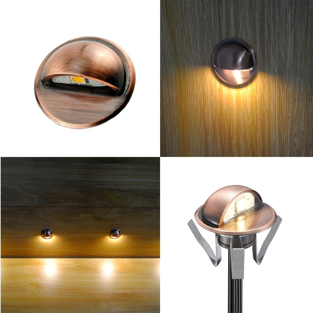 FVTLED WIFI Control Warm White / RGB Low Voltage LED Deck Lights kit Φ1.38 Outdoor Garden Yard Decoration Lamp Recessed Landscape Pathway Step Stair Deck LED Lighting, Black/Silver/Bronze