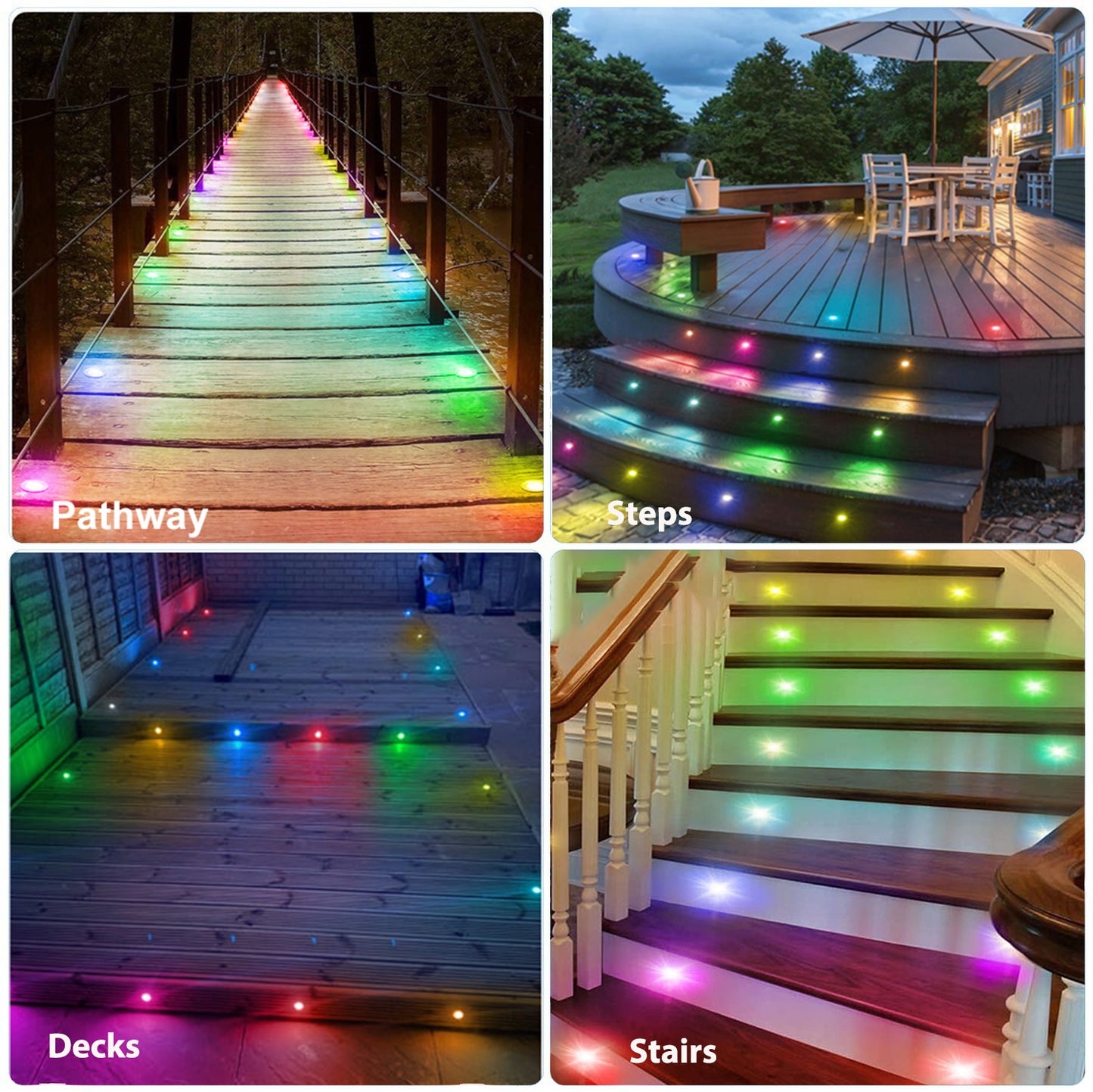 WIFI/Bluetooth 31mm 12V Digital WS2814A IC Pixel Light RGB Symphony Outdoor Christmas Garden Spotlight LED Deck Step Lighting
