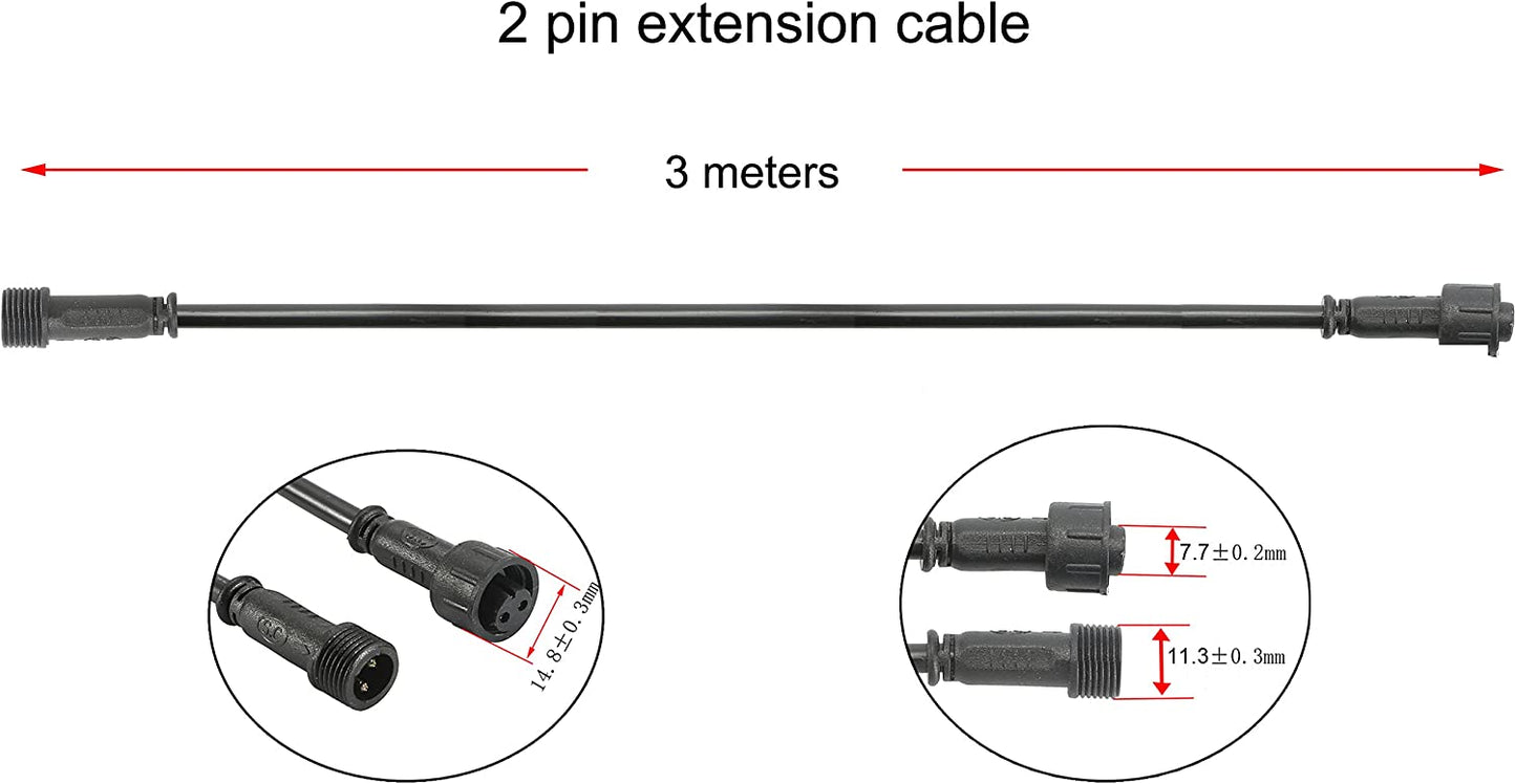 FVTLED Pack of 5, 1m 2m 3m 3.28ft 6.56ft 9.84ft 2Pin 4Pin 5Pin Extension Cable Wire with Male and Female Connectors at Both Ends Only for Single Color LED Deck Light