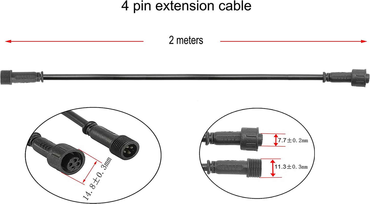 FVTLED Pack of 5, 1m 2m 3m 3.28ft 6.56ft 9.84ft 2Pin 4Pin 5Pin Extension Cable Wire with Male and Female Connectors at Both Ends Only for Single Color LED Deck Light