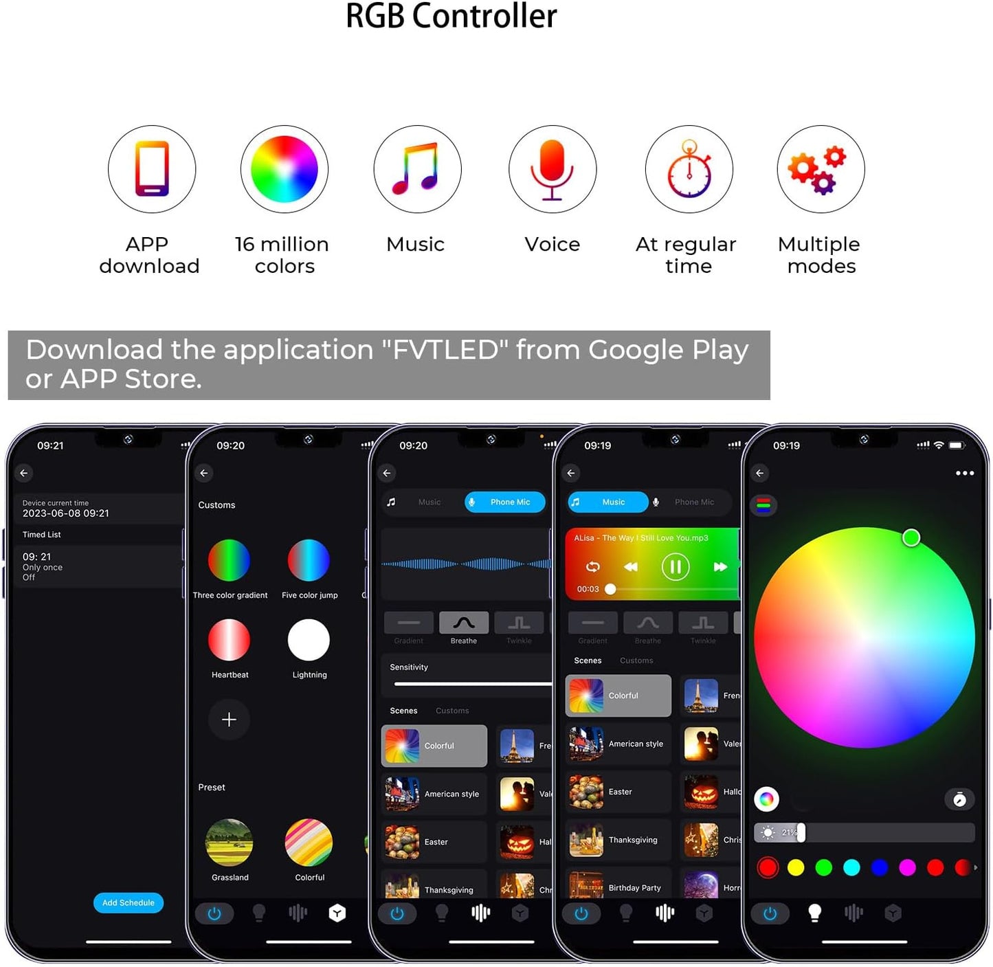 FVTLED WiFi Controller LED Wireless Smart Controller RGB RGBW Pixel Warm White Working with Android and IOS System Mobile Phone Free App for Deck Lights