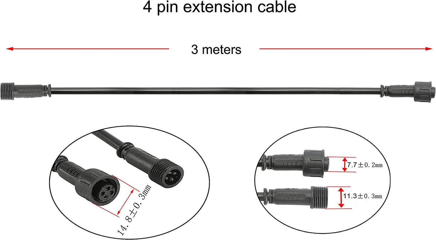 FVTLED Pack of 5, 1m 2m 3m 3.28ft 6.56ft 9.84ft 2Pin 4Pin 5Pin Extension Cable Wire with Male and Female Connectors at Both Ends Only for Single Color LED Deck Light