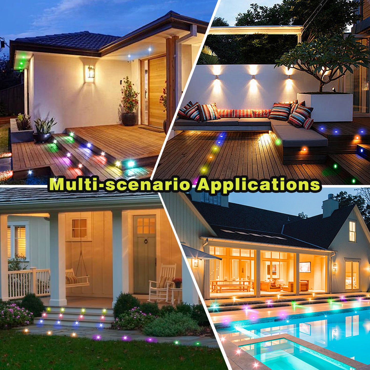 WIFI/Bluetooth 31mm 12V Digital WS2814A IC Pixel Light RGB Symphony Outdoor Christmas Garden Spotlight LED Deck Step Lighting