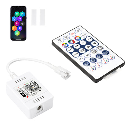 FVTLED WiFi Wireless Controller for LED Strip Lights Warm Cool White RGB RGBW Pixel RGBIC Strip Lights Music Sync Color Changing Bluetooth WiFi Controller, Android iOS , 12V-24V, APP Voice Control, Dimmable, Timing Function