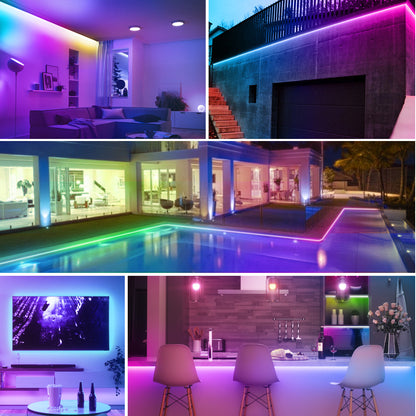 FVTLED WiFi Wireless Controller for LED Strip Lights Warm Cool White RGB RGBW Pixel RGBIC Strip Lights Music Sync Color Changing Bluetooth WiFi Controller, Android iOS , 12V-24V, APP Voice Control, Dimmable, Timing Function