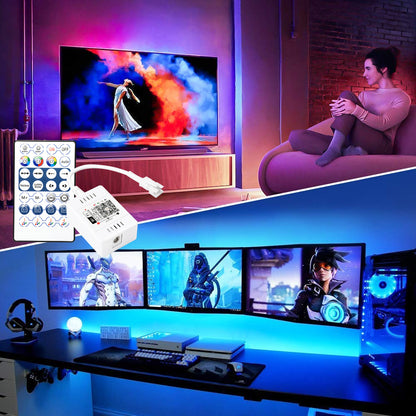 FVTLED WiFi Wireless Controller for LED Strip Lights Warm Cool White RGB RGBW Pixel RGBIC Strip Lights Music Sync Color Changing Bluetooth WiFi Controller, Android iOS , 12V-24V, APP Voice Control, Dimmable, Timing Function
