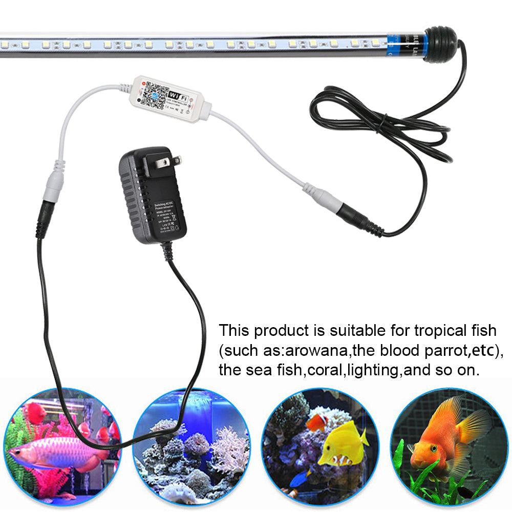 FVTLED Advanced 7-Row LED Aquarium Light, Easy Setup Controller, Auto On Off Full Spectrum Fish Tank Light, 24/7 Lighting Cycle, 8 Colors, 10 Level Dimming, 26W for 18"-24" Freshwater Planted Tank