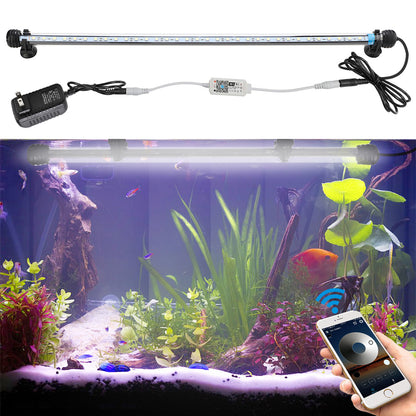 FVTLED Advanced 7-Row LED Aquarium Light, Easy Setup Controller, Auto On Off Full Spectrum Fish Tank Light, 24/7 Lighting Cycle, 8 Colors, 10 Level Dimming, 26W for 18"-24" Freshwater Planted Tank