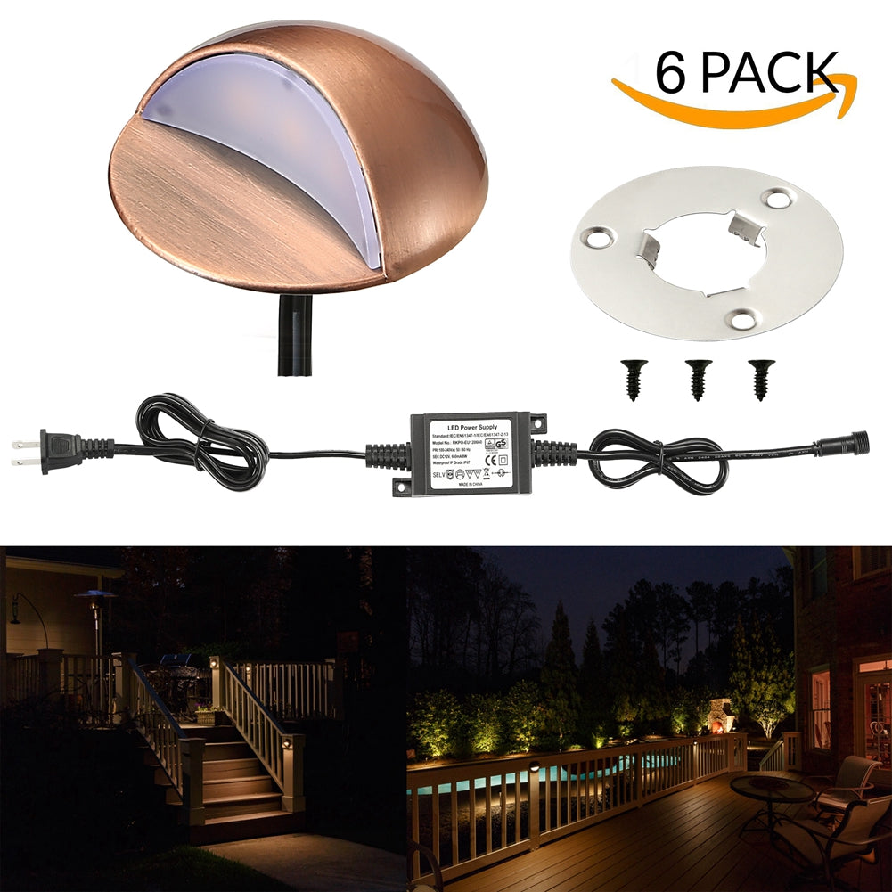 FVTLED WIFI Control Warm White / RGB Low Voltage LED Deck Lights kit D50 Φ1.38 Outdoor Garden Yard Decoration Lamp Recessed Landscape Pathway Step Stair Deck LED Lighting, Black/Bronze