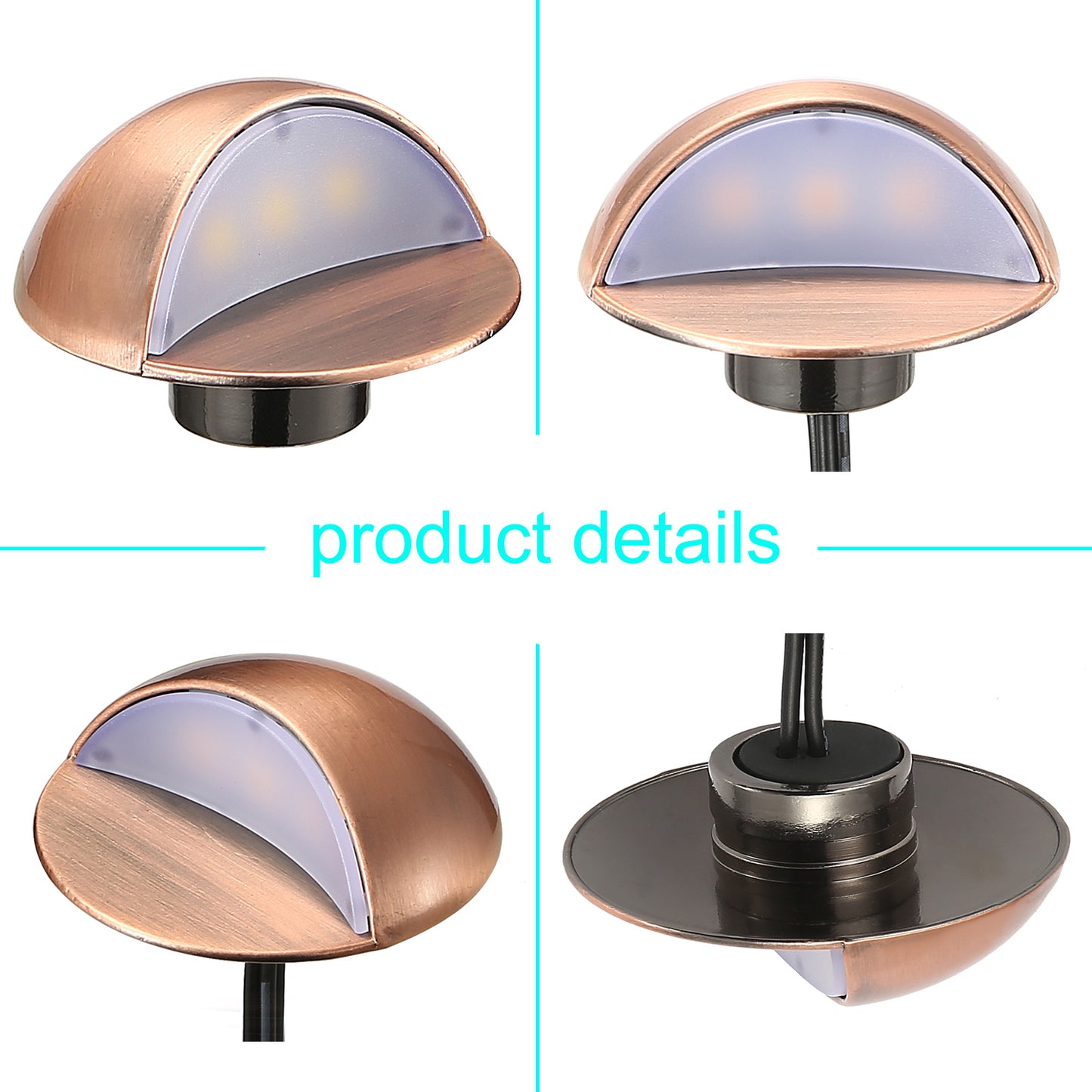 FVTLED WIFI Control Warm White / RGB Low Voltage LED Deck Lights kit D50 Φ1.38 Outdoor Garden Yard Decoration Lamp Recessed Landscape Pathway Step Stair Deck LED Lighting, Black/Bronze