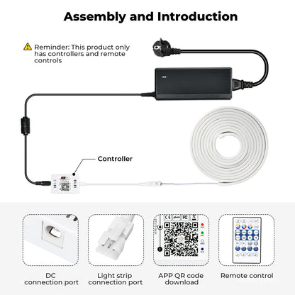 FVTLED WiFi Wireless Controller for LED Strip Lights Warm Cool White RGB RGBW Pixel RGBIC Strip Lights Music Sync Color Changing Bluetooth WiFi Controller, Android iOS , 12V-24V, APP Voice Control, Dimmable, Timing Function