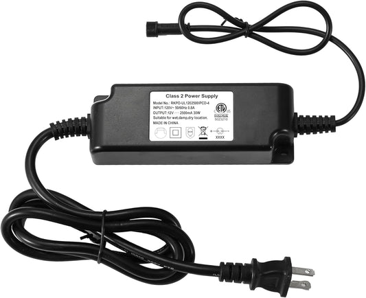 FVTLED Power Adapter, Transformer, Power Supply ETL CE  UKCA GS SAA BS Listed DC 12V 8W 12W 30W 48W US AU EU UK Plug Only Suitable for FVTLED LED Deck Lights Kit