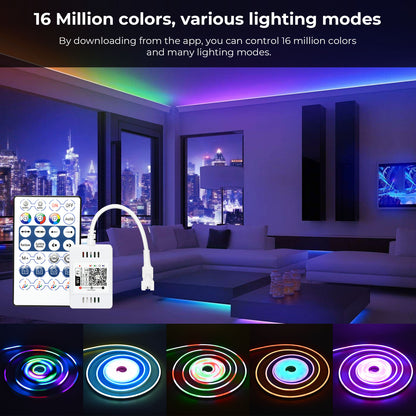 FVTLED WiFi Wireless Controller for LED Strip Lights Warm Cool White RGB RGBW Pixel RGBIC Strip Lights Music Sync Color Changing Bluetooth WiFi Controller, Android iOS , 12V-24V, APP Voice Control, Dimmable, Timing Function