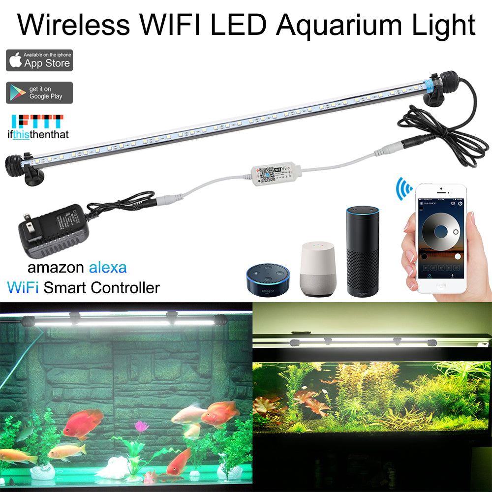FVTLED Advanced 7-Row LED Aquarium Light, Easy Setup Controller, Auto On Off Full Spectrum Fish Tank Light, 24/7 Lighting Cycle, 8 Colors, 10 Level Dimming, 26W for 18"-24" Freshwater Planted Tank