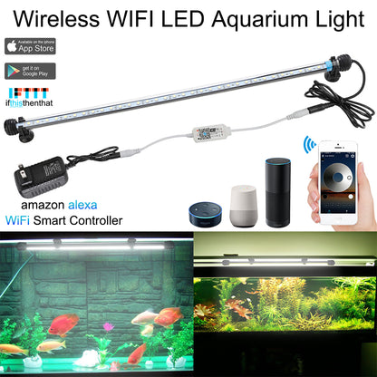 FVTLED Advanced 7-Row LED Aquarium Light, Easy Setup Controller, Auto On Off Full Spectrum Fish Tank Light, 24/7 Lighting Cycle, 8 Colors, 10 Level Dimming, 26W for 18"-24" Freshwater Planted Tank