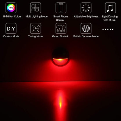 FVTLED WIFI Control Warm White / RGB Low Voltage LED Deck Lights kit Φ1.38 Outdoor Garden Yard Decoration Lamp Recessed Landscape Pathway Step Stair Deck LED Lighting, Black/Silver/Bronze