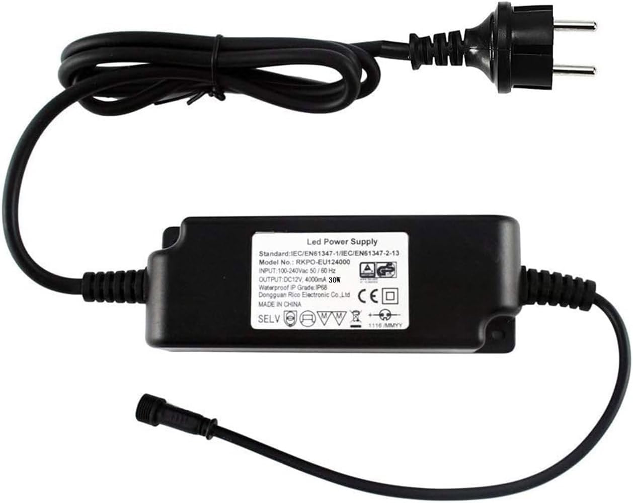 FVTLED Power Adapter, Transformer, Power Supply ETL CE  UKCA GS SAA BS Listed DC 12V 8W 12W 30W 48W US AU EU UK Plug Only Suitable for FVTLED LED Deck Lights Kit