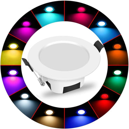 Smart LED Downlights Ceiling Lights Recessed Lighting 3 inch 4 inch, Flush Mount Ceiling Light, Can Lights 5W 9W, RGB Color Changing and 2700-6500K Dimmable CCT Warm White Cool White, for Bedroom, Living Room, Kitchen Lighting Fixtures Ceiling