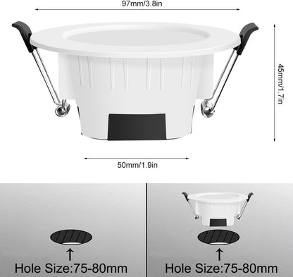 Smart LED Downlights Ceiling Lights Recessed Lighting 3 inch 4 inch, Flush Mount Ceiling Light, Can Lights 5W 9W, RGB Color Changing and 2700-6500K Dimmable CCT Warm White Cool White, for Bedroom, Living Room, Kitchen Lighting Fixtures Ceiling