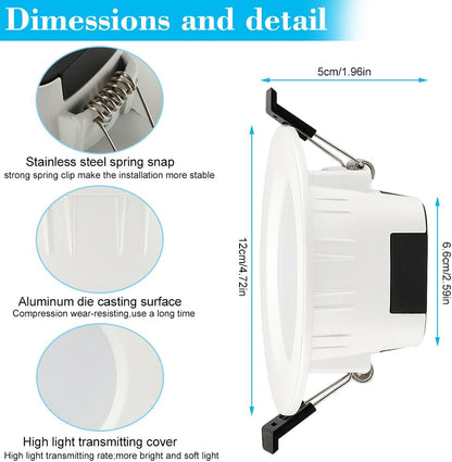 Smart LED Downlights Ceiling Lights Recessed Lighting 3 inch 4 inch, Flush Mount Ceiling Light, Can Lights 5W 9W, RGB Color Changing and 2700-6500K Dimmable CCT Warm White Cool White, for Bedroom, Living Room, Kitchen Lighting Fixtures Ceiling