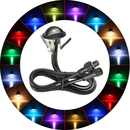 FVTLED WIFI Control Warm White / RGB Low Voltage LED Deck Lights kit Φ1.38 Outdoor Garden Yard Decoration Lamp Recessed Landscape Pathway Step Stair Deck LED Lighting, Black/Silver/Bronze