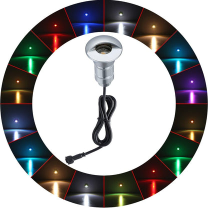FVTLED Low Voltage LED Deck Light Kit D26 1.02" WIFI Wireless Control Waterproof Outdoor Garden Patio Stairs Landscape Decor Lamp LED In-ground Lighting Stainless Steels  Warm White / RGB