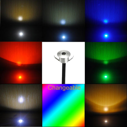 FVTLED Low Voltage LED Deck Light Kit D22 Φ0.87" Waterproof Outdoor Garden Patio Stairs Landscape Decor Lamp LED In-ground Lighting Stainless Steels  Warm White / RGB