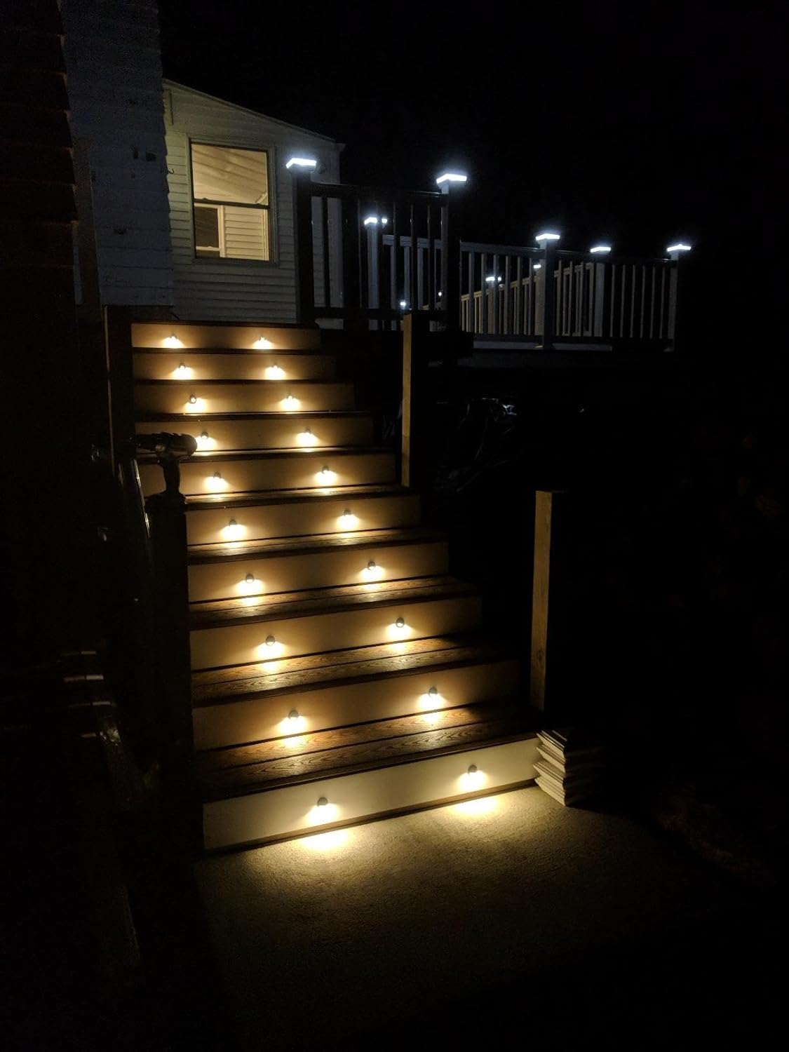 FVTLED WIFI Control Warm White / RGB Low Voltage LED Deck Lights kit Φ1.38 Outdoor Garden Yard Decoration Lamp Recessed Landscape Pathway Step Stair Deck LED Lighting, Black/Silver/Bronze