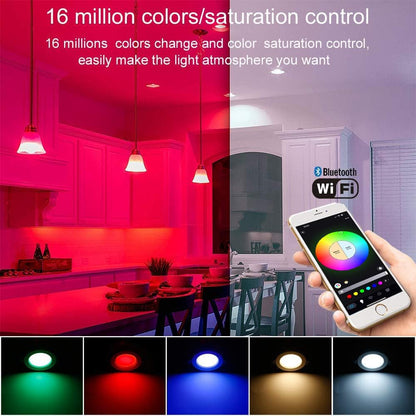 Smart LED Downlights Ceiling Lights Recessed Lighting 3 inch 4 inch, Flush Mount Ceiling Light, Can Lights 5W 9W, RGB Color Changing and 2700-6500K Dimmable CCT Warm White Cool White, for Bedroom, Living Room, Kitchen Lighting Fixtures Ceiling