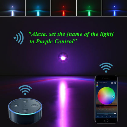FVTLED Low Voltage LED Deck Light Kit D26 1.02" WIFI Wireless Control Waterproof Outdoor Garden Patio Stairs Landscape Decor Lamp LED In-ground Lighting Stainless Steels  Warm White / RGB