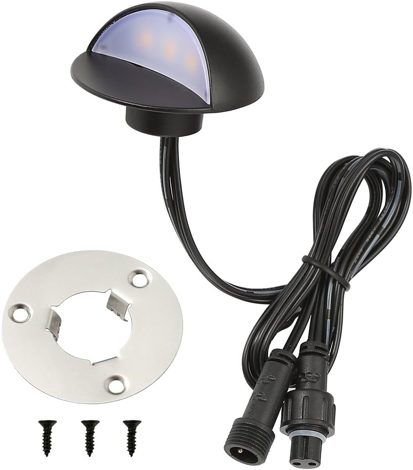 FVTLED WIFI Control Warm White / RGB Low Voltage LED Deck Lights kit D50 Φ1.38 Outdoor Garden Yard Decoration Lamp Recessed Landscape Pathway Step Stair Deck LED Lighting, Black/Bronze