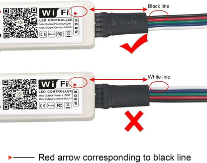 FVTLED WiFi Wireless Controller for LED Strip Lights Warm Cool White RGB RGBW Pixel RGBIC Strip Lights Music Sync Color Changing Bluetooth WiFi Controller, Android iOS , 12V-24V, APP Voice Control, Dimmable, Timing Function