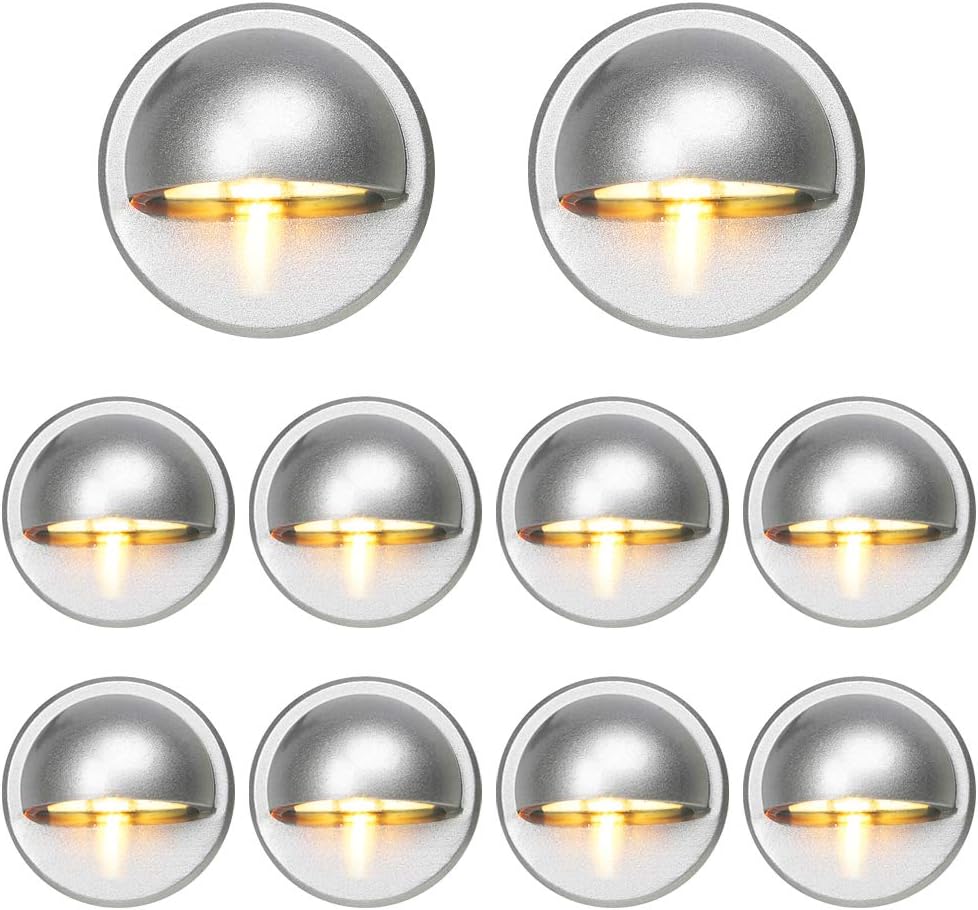 FVTLED WIFI Control Warm White / RGB Low Voltage LED Deck Lights kit Φ1.38 Outdoor Garden Yard Decoration Lamp Recessed Landscape Pathway Step Stair Deck LED Lighting, Black/Silver/Bronze