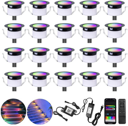 WIFI/Bluetooth 31mm 12V Digital WS2814A IC Pixel Light RGB Symphony Outdoor Christmas Garden Spotlight LED Deck Step Lighting
