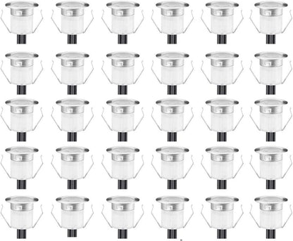 FVTLED LED Deck Lights Kit D30 Φ1.18" Low Voltage WiFi Smart Recessed RGB Deck Lighting with App/Voice Control, Waterproof IP67 Landscape In Ground Lighting for Outdoor Stairs Steps Floor Decor, Silver