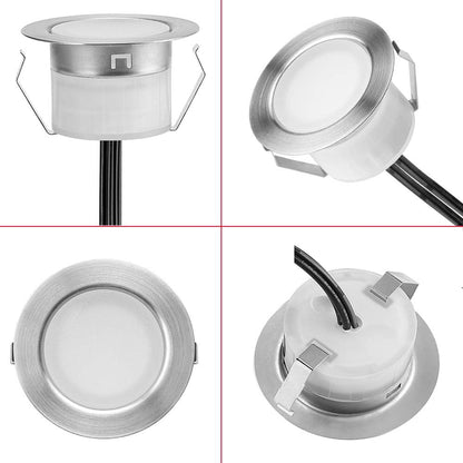 FVTLED LED Deck Lights Kit D61 Φ2.4" Low Voltage WiFi Smart Recessed RGBW Deck Lighting with App/Voice Control, Waterproof IP67 Landscape In Ground Lighting for Outdoor Stairs Steps Floor Decor, Silver