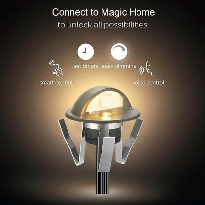 FVTLED WIFI Control Warm White / RGB Low Voltage LED Deck Lights kit Φ1.38 Outdoor Garden Yard Decoration Lamp Recessed Landscape Pathway Step Stair Deck LED Lighting, Black/Silver/Bronze