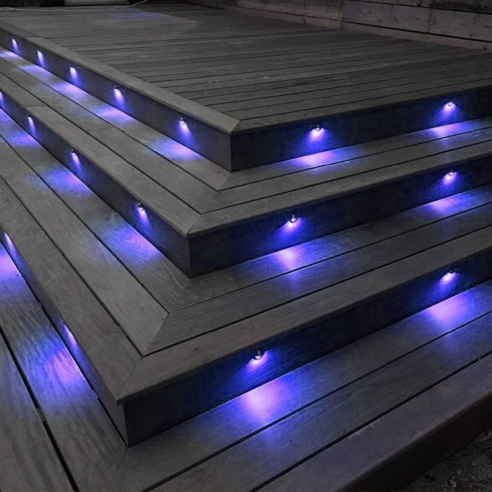 FVTLED WIFI Control Warm White / RGB Low Voltage LED Deck Lights kit Φ1.38 Outdoor Garden Yard Decoration Lamp Recessed Landscape Pathway Step Stair Deck LED Lighting, Black/Silver/Bronze