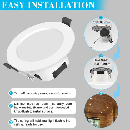 Smart LED Downlights Ceiling Lights Recessed Lighting 3 inch 4 inch, Flush Mount Ceiling Light, Can Lights 5W 9W, RGB Color Changing and 2700-6500K Dimmable CCT Warm White Cool White, for Bedroom, Living Room, Kitchen Lighting Fixtures Ceiling