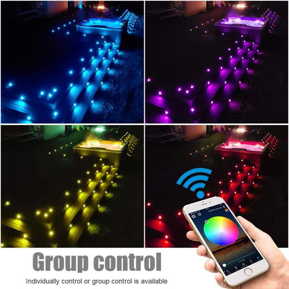 FVTLED LED Deck Lights Kit D61 Φ2.4" Low Voltage WiFi Smart Recessed RGBW Deck Lighting with App/Voice Control, Waterproof IP67 Landscape In Ground Lighting for Outdoor Stairs Steps Floor Decor, Silver