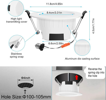 Smart LED Downlights Ceiling Lights Recessed Lighting 3 inch 4 inch, Flush Mount Ceiling Light, Can Lights 5W 9W, RGB Color Changing and 2700-6500K Dimmable CCT Warm White Cool White, for Bedroom, Living Room, Kitchen Lighting Fixtures Ceiling