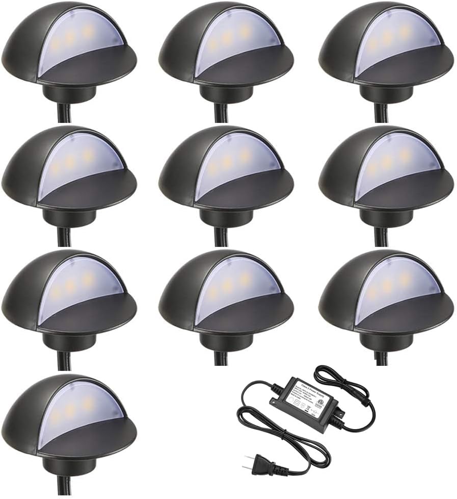 FVTLED WIFI Control Warm White / RGB Low Voltage LED Deck Lights kit D50 Φ1.38 Outdoor Garden Yard Decoration Lamp Recessed Landscape Pathway Step Stair Deck LED Lighting, Black/Bronze