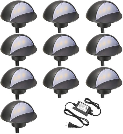 FVTLED WIFI Control Warm White / RGB Low Voltage LED Deck Lights kit D50 Φ1.38 Outdoor Garden Yard Decoration Lamp Recessed Landscape Pathway Step Stair Deck LED Lighting, Black/Bronze