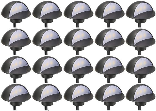 FVTLED WIFI Control Warm White / RGB Low Voltage LED Deck Lights kit D50 Φ1.38 Outdoor Garden Yard Decoration Lamp Recessed Landscape Pathway Step Stair Deck LED Lighting, Black/Bronze