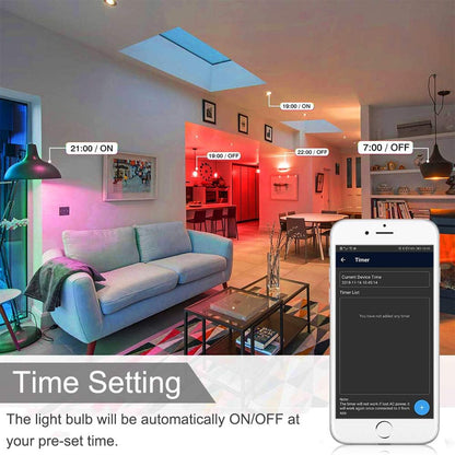 FVTLED Smart Light Bulb, 4pcs Bluetooth Mesh RGBCW Dimmable Color Changing LED WiFi Bulbs E26 7W (50W Equivalent) 500LM Multicolored RGB CCT Smart Lighting