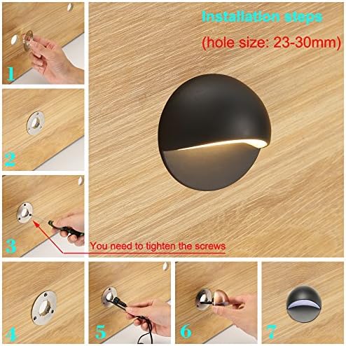 FVTLED WIFI Control Warm White / RGB Low Voltage LED Deck Lights kit D50 Φ1.38 Outdoor Garden Yard Decoration Lamp Recessed Landscape Pathway Step Stair Deck LED Lighting, Black/Bronze